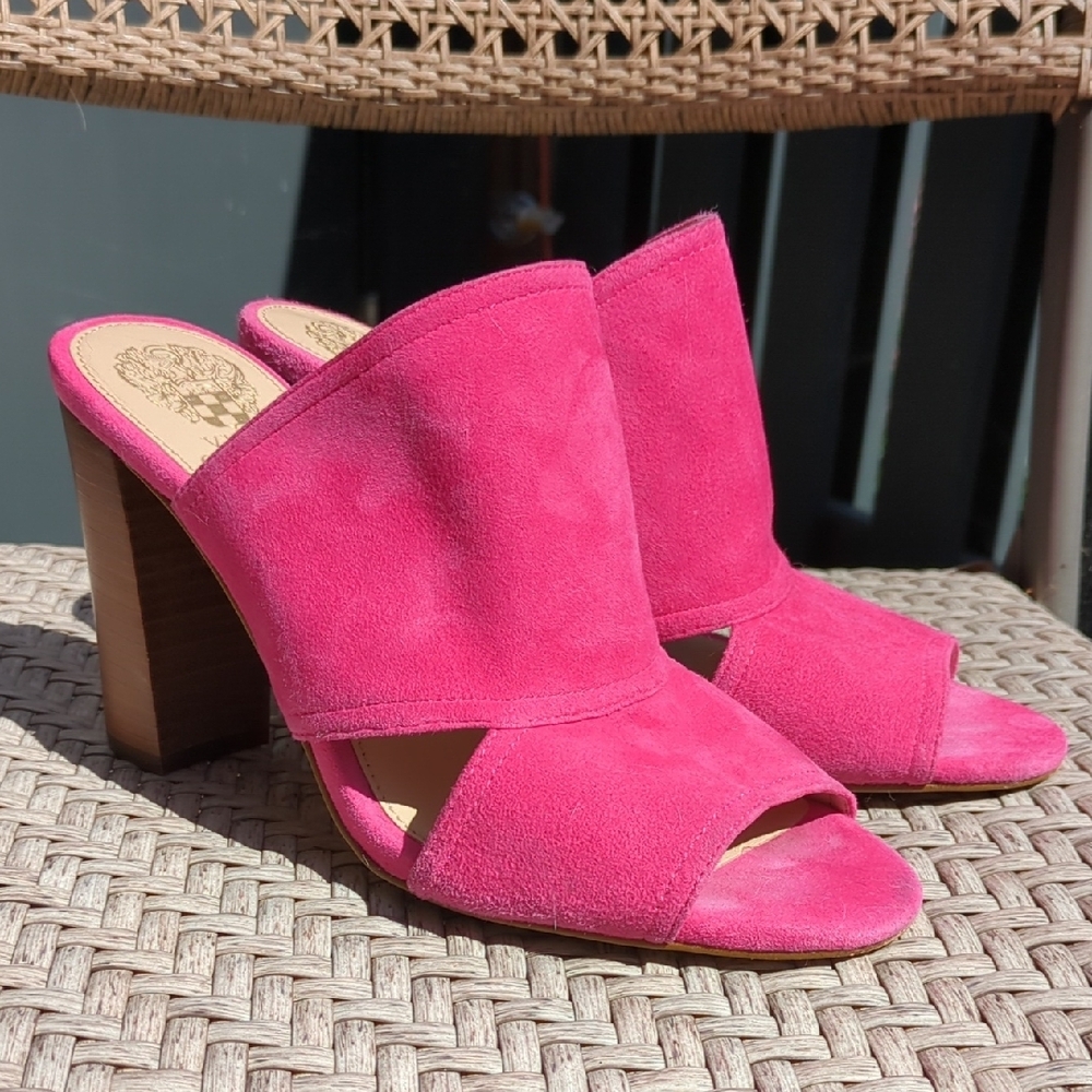 Pink Suede Women's Mules